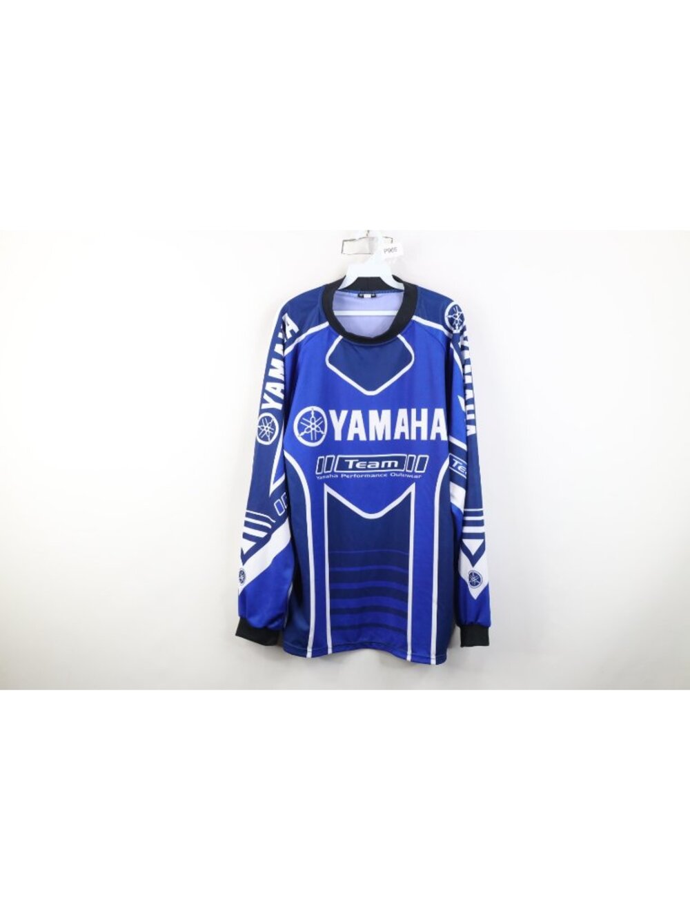 Vintage 90s Y2K Yamaha Racing Mens XL Long Sleeve Motorcycle Jersey T-Shirt Blue